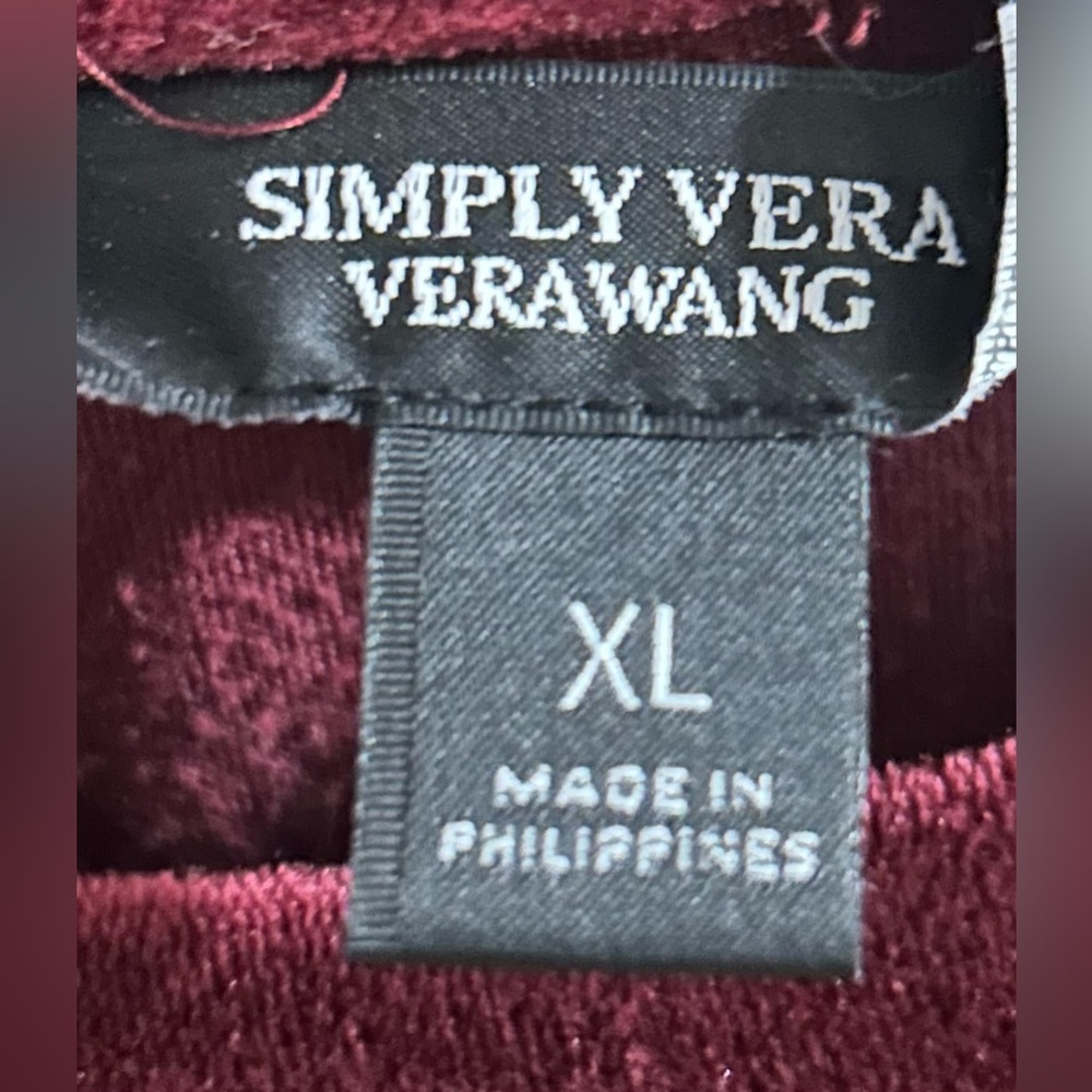 VERA WANG VELOUR TOP WOMEN’S RED - Picture 5 of 5